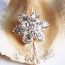 50 Rhinestone Button Round Diamante Crystal Hair Clip Wedding Invitation BT048