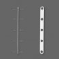 100 pcs Spacer bar silver plated 5-strand rounded rectangle 8mm between holes AC023