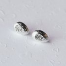 10 pcs Teardrop Earstuds with 925 Sterling Silver Post Clear Crystal Rhinestone Closed Loop EF006