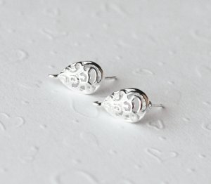 10 pcs Teardrop Earstuds with 925 Sterling Silver Post Closed Loop EF007
