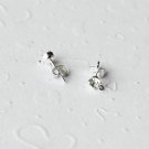 10 pcs Round Earstuds with 925 Sterling Silver Post Clear Crystal Rhinestone Closed Loop EF008