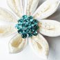 100 Round Diamante 1.1" Tiffany Teal Blue Rhinestone Crystal Button Wedding Invitation BT105