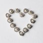 1 pc Round Rhinestone Button Pearl Diamante Crystal Silver Hair Clip Wedding Invitation BT108