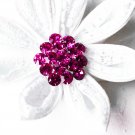 50 Round Diamante 1.1" Fuchsia Hot Pink Rhinestone Crystal Button Wedding Invitation BT111