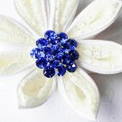 10 Round Diamante 1.1" Dark Sapphire Blue Rhinestone Crystal Button Wedding Invitation BT109