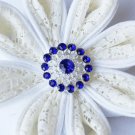 10 Rhinestone Button Dark Sapphire Blue Crystal Hair Flower Comb Wedding Invitation BT107