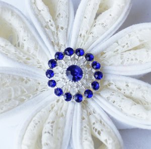 10 Rhinestone Button Dark Sapphire Blue Crystal Hair Flower Comb Wedding Invitation BT107