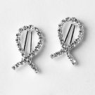 10 Rhinestone Buckle Crystal Slider Ribbon Breast Cancer Awareness BK097