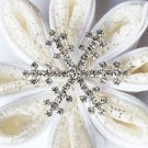10 Rhinestone Buckle Crystal Slider Silver SNOWFLAKE Wedding Invitation Cake Decoration BK112