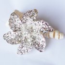 1 pc Rhinestone Crystal Diamante Silver Flower Brooch Pin Jewelry Wedding Cake Decoration BR081
