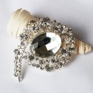 1 pc Rhinestone Crystal Diamante Silver Flower Brooch Pin Jewelry Wedding Cake Decoration BR086
