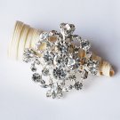 1 pc Rhinestone Crystal Diamante Silver Flower Brooch Pin Jewelry Wedding Cake Decoration BR093