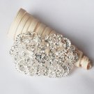1 pc Rhinestone Crystal Diamante Silver Flower Brooch Pin Jewelry Wedding Cake Decoration BR095