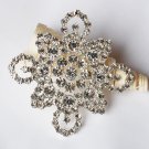 1 pc Rhinestone Crystal Diamante Silver Flower Brooch Pin Jewelry Wedding Cake Decoration BR097