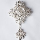 1 pc Rhinestone Crystal Diamante Silver Flower Brooch Pin Jewelry Wedding Cake Decoration BR098