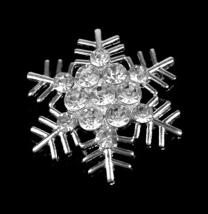 1 pc Rhinestone Crystal Diamante Silver Snowflake Brooch Pin Jewelry Wedding Cake Decoration BR102