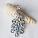 1 pc Rhinestone Crystal Diamante Silver Peacock Brooch Pin Jewelry Wedding Cake Decoration BR104