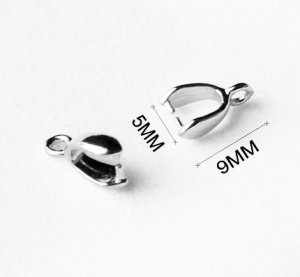 20 pcs Bails Ice-Pick with Top Loop Silver Plated  AC036