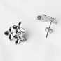 10 pcs Cherry Blossom Earstuds with Loop Silver Plated EF025