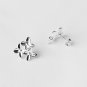 10 pcs Cherry Blossom Earstuds with Loop Silver Plated EF025