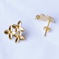 10 pcs Cherry Blossom Earstuds with Loop Gold Plated EF024