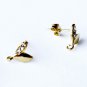 10 pcs Mini Sprout Earring Earstuds Clear Crystal Rhinestone Gold Plated EF019