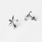 10 pcs Single Flower Earring Earstuds Clear Crystal Rhinestone Silver Plated EF030