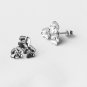 10 pcs Triple Flower Earring Earstuds Clear Crystal Rhinestone Silver Plated EF028