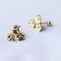 10 pcs Triple Flower Earring Earstuds Clear Crystal Rhinestone Gold Plated EF016