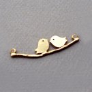 10 pcs Two-Birds Pendant Charm Connector Gold Plated AC050