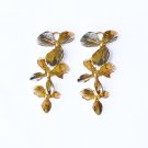 10 pcs Triple Orchid Flower Pendant Charm Connector Gold Plated AC049