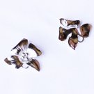 10 pcs Flower Pendant Charm Connector Silver Plated AC061