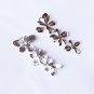 10 pcs Triple Orchid Flower Pendant Charm Connector Silver Plated AC063