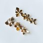 10 pcs Triple Orchid Flower Pendant Charm Connector Gold Plated AC045