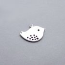 10 pcs Mini Bird Pendant Charm Connector Silver Plated  AC058