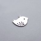 10 pcs Bird Pendant Charm Connector Silver Plated  AC044