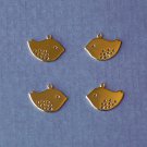 10 pcs Bird Pendant Charm Connector Gold Plated  AC062