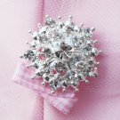 50 Round Diamante 1.25" (32mm) Rhinestone Crystal Button Hair Clip Wedding Invitation BT060