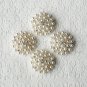 20 pcs Rhinestone Crystal Pearl Button Round 1.2" Hair Clip Wedding Invitation Bridal Bouquet BT132