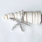 50 Rhinestone Buckle Crystal Slider Silver STARFISH Wedding Invitation Bouquet Jewelry BK098