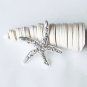 50 Rhinestone Buckle Crystal Slider Silver STARFISH Wedding Invitation Bouquet Jewelry BK098