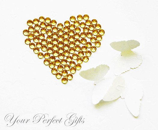 500 Acrylic Faceted Flat Back Rhinestone 5mm Gold Topaz Yellow Wedding Invitation scrapbooking LR098