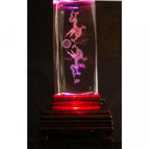 Dragon Laser Etched 3D Crystals. Size: 4 5/8"x2"x3"
