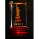 Statue of Liberty Laser Etched 3D Crystals. Size: 2"x2"x3"