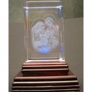 Holy Family Laser Etched 3D Crystals. Size: 2"x2"x3"
