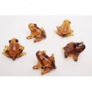 Set of Five Blown Glass Frog Figurine Set 0.5