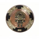 PERU 'Ai Apaec with Ritual Crown' LIGHT WEIGHT COPPER BATHED DECORATIVE PLATE 9" DIAMETER