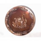 PERU LIGHT WEIGHT COPPER  BATHED DECORATIVE PLATE PLAQUE, 10.5" DIAMETER WITH LLAMA MOTIF