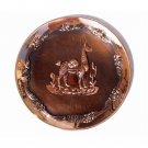 PERU LIGHT WEIGHT COPPER BATHED DECORATIVE PLATE 10.5" DIAMETER WITH LLAMA MOTIF