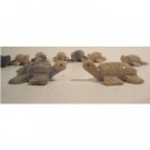 10 Piece Hand Carved Soapstone Miniature Sea Turtle Figurines 1.75"w x 0.75"h